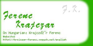 ferenc krajczar business card